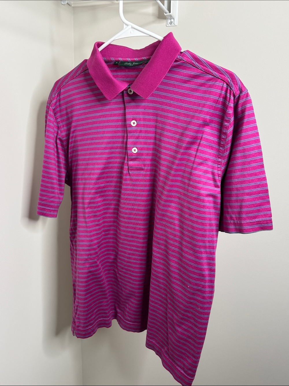 Bobby Jones Magenta and Light Blue Striped Polo